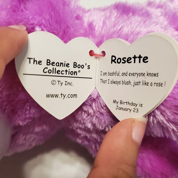 Ty Beanie Boos Unicorn Rosette Purple Plush Stuffed Animal Toy Gift 9" NWT - Picture 6 of 6